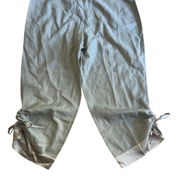 Debra Deroo Womens Mint 100% Linen Cinched Pant - Size Medium - Picture 4 of 7